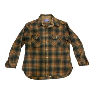 1960's Vintage Men's Pendleton Plaid Button Down Wool Flannel